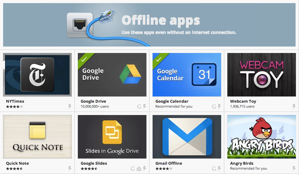 Chrome Web Store - Offline Apps